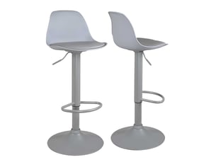 tabouret de bar assise réglable en hauteur <strong>KAYELLES</strong> - gris hauteur d'assise 82 cm vendu Par paire