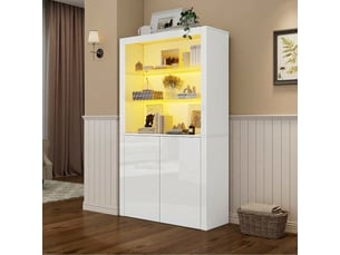 Vitrine coloris blanc 3 étagère(s) <strong>KORFEE</strong> <strong></strong> - 47.55 cmx100 cm
