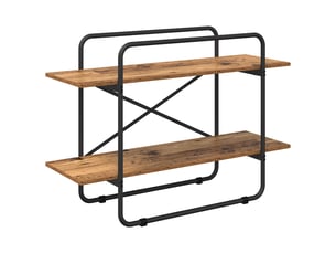 Étagère 2 niveaux, étagère de rangement 100 x 35 x 70 cm pb bois de chêne