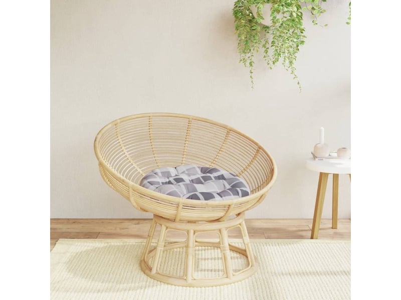  Coussin rond, coussin d'assise motif à carreaux gris ø 60 x11 cm tissu oxford cf56615  - Conforama B