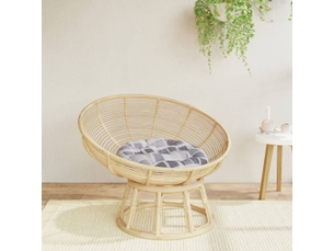 Coussin rond, coussin d'assise motif à carreaux gris ø 60 x11 cm tissu oxford cf56615