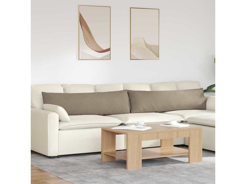  Lot de 2 coussins de canapé, coussins décoratifs tissu taupe 145 x 40 cm cf58952  - Conforama B