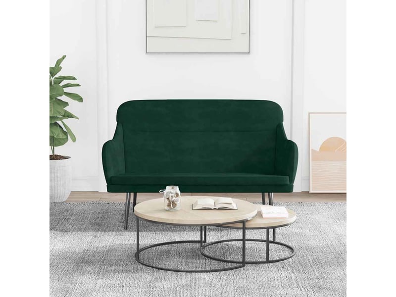  Banc chambre, banc de lit vert foncé 110x76x80 cm velours  - Conforama B