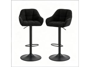 tabouret de bar assise réglable en hauteur <strong>HAUSS SPOLE</strong> - noir hauteur d'assise 63 cm vendu Par paire