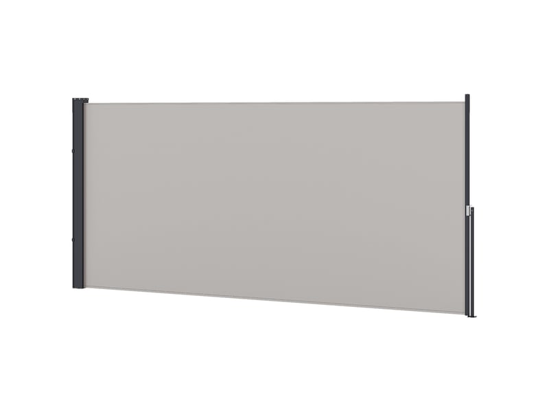 Store latéral rétractable enroulable, protection d'intimité, imperméable et anti-uv, gris clair - Conforama B
