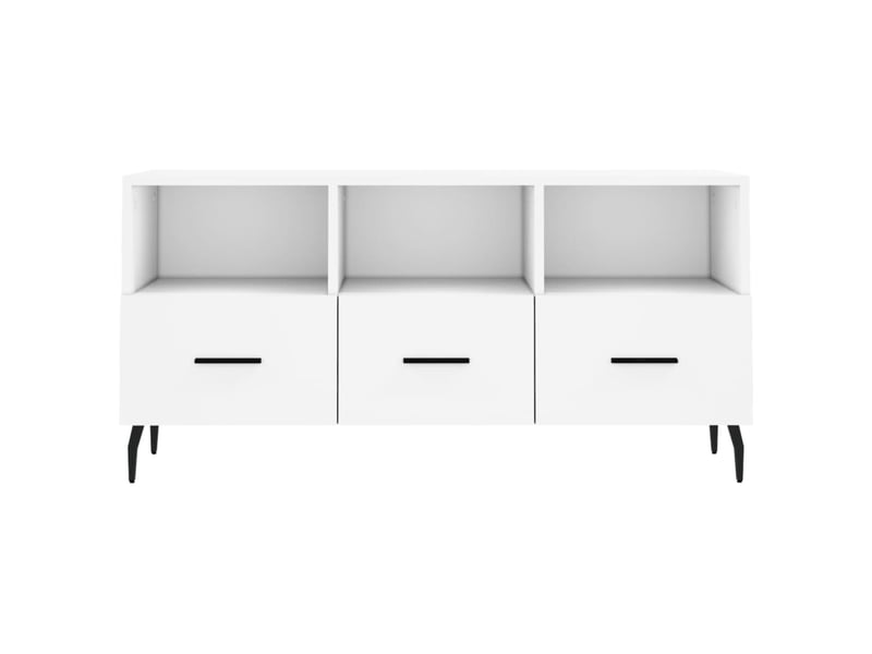  Meuble tv - banc tv - meuble de rangement blanc 102x36x50 cm bois d'ingénierie  - Conforama E