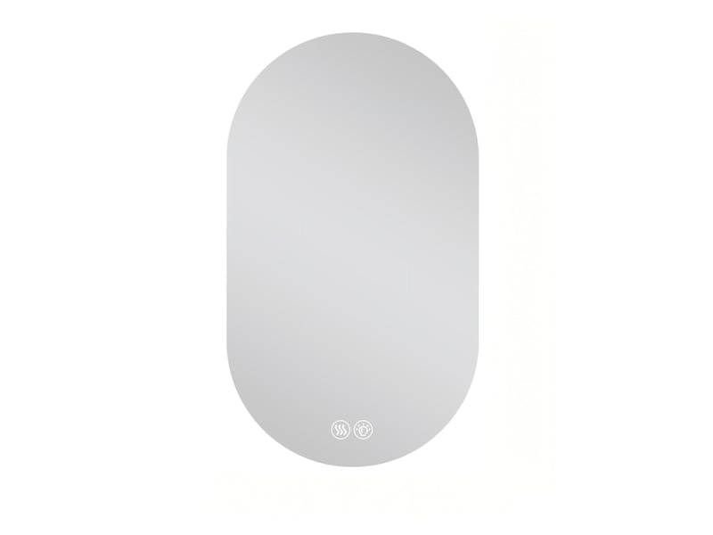  Miroir de salle de bain - 60x90 cm - miroir lumineux mural avec led antibuée, variateur d'intensité et verre de trempé - argenté  - Conforama A