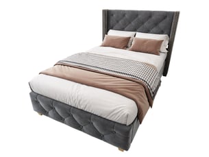 Lit simple 90x190 cm   Morn Vibe coloris gris