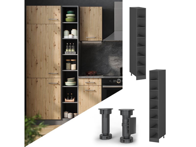  Vicco etagère de cuisine, anthraciteanthracite, 30cm avec 7 compartiments  - Conforama C
