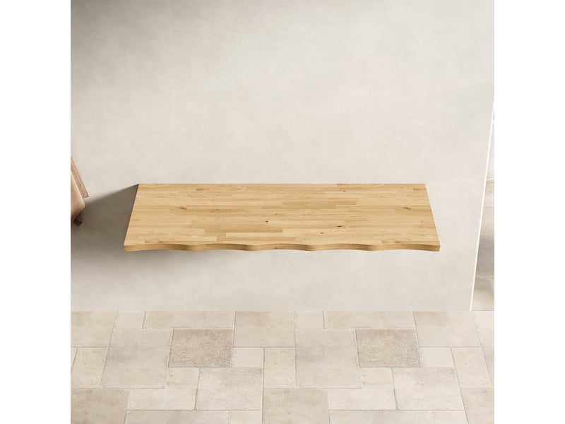  Étagère en bois massif, 120 cm, couleur naturelle, pour une utilisation individuelle ou en combinaison avec des meubles.  - Conforama D