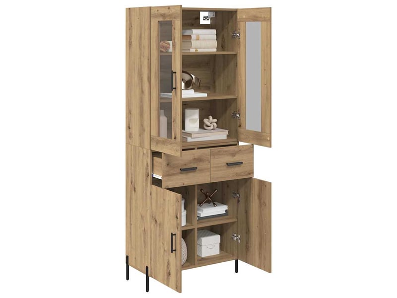  Buffet - haut armoire chêne artisanal 69,5 x 34 x 180 cm  - Conforama C