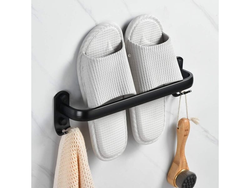  Enowelir barre porte-serviettes mural noir 40 cm pour salle de bain et cuisine  - Conforama D