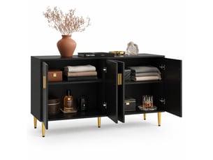 Buffet 4 porte(s) 0 tiroir(s) LPOSPI - 152 cm coloris noir
