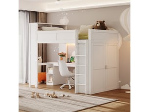 Lit mezzanine 90x200 cm <strong>STILVORA</strong>  <strong></strong> coloris blanc