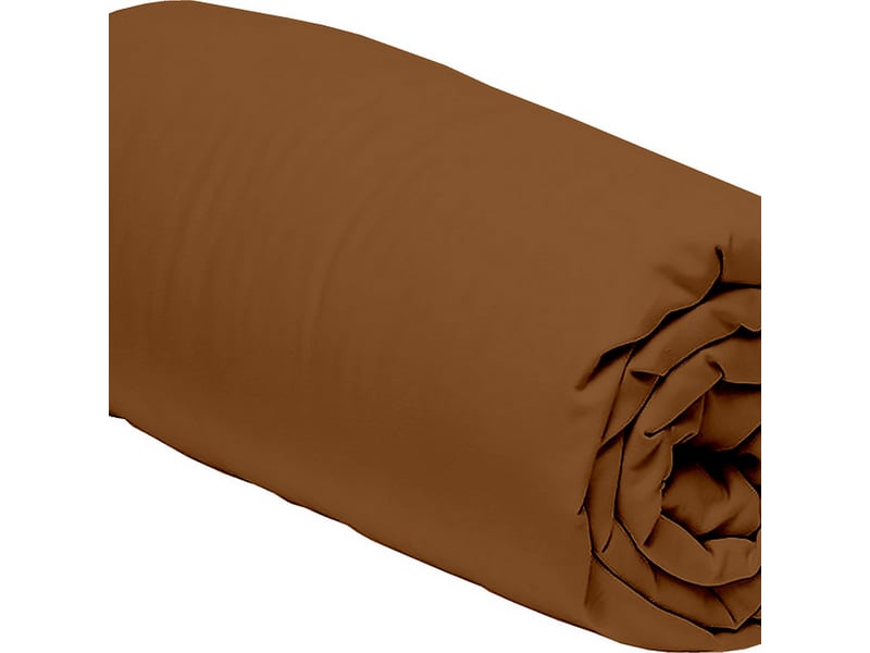  Drap housse 180x200+30 cm percale de coton ocre PD25597 - Conforama B