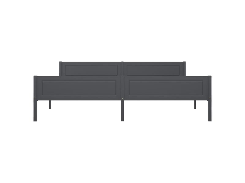 Lit double- lit adulte -  cadre de lit sans matelas bois massif de pin gris 200x200 cm  - Conforama C