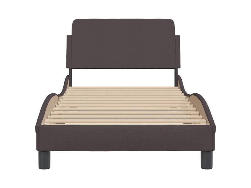  Lit simple- lit adulte -  cadre de lit dover marron foncé 90x200 cm tissu  - Conforama C