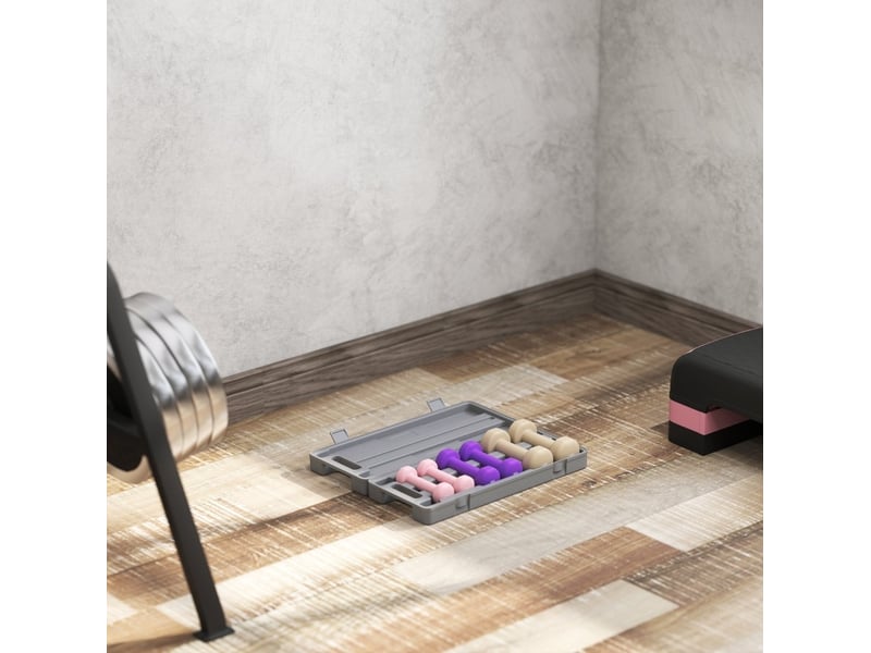  Set de 6 haltères avec valise 43 x 18 x 7,5 cm, rose, acier revêtu, entraînement musculaire  - Conforama B