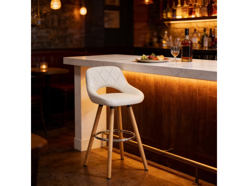  Tabouret de bar élégance 1 pièce, confortable, multifonction, dossier, cuisine et bar moderne  - Conforama E