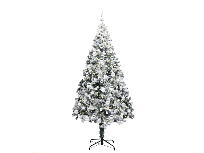  Sapin de noël, arbre de noël artificiel blanc 180 cm pvc, acier et plastique cf61274  - Conforama C
