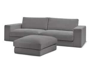 Canapé droit fixe BOBOCHIC LEONARD 4 places Velours gris