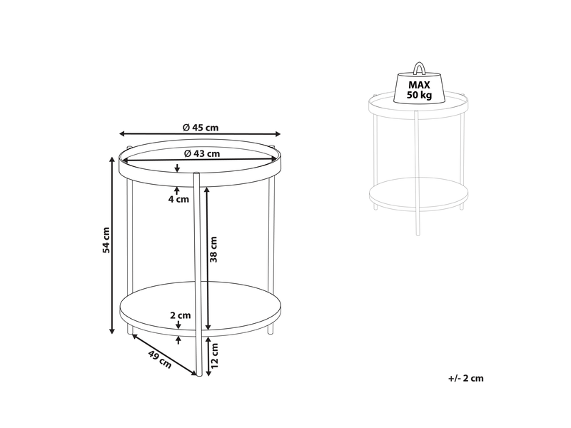 Table d'appoint lander marron foncé - Conforama C