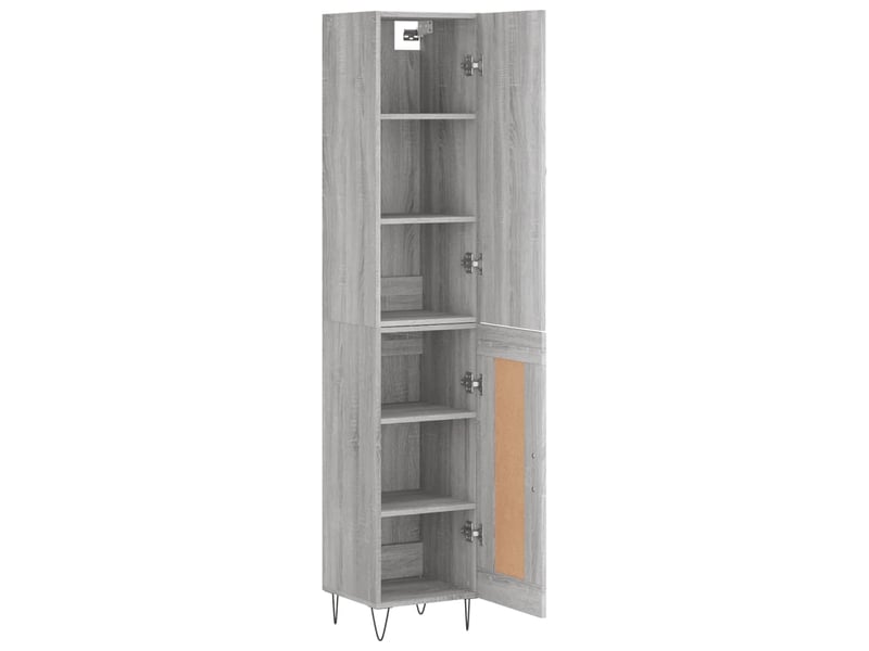  Buffet haut - bahut - meuble de rangement sonoma gris 34,5x34x180 cm bois d'ingénierie  - Conforama D