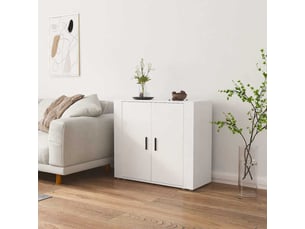 Buffet - bahut - meuble de rangement blanc 80x33x70 cm bois d'ingénierie