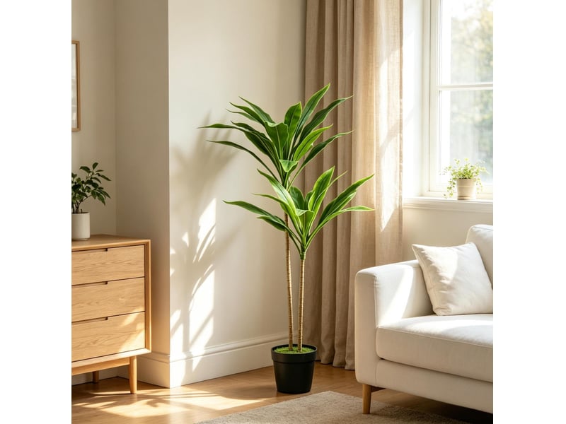 Cordyline artificielle 13x13x90 cm 29 feuilles vertes  - Conforama B