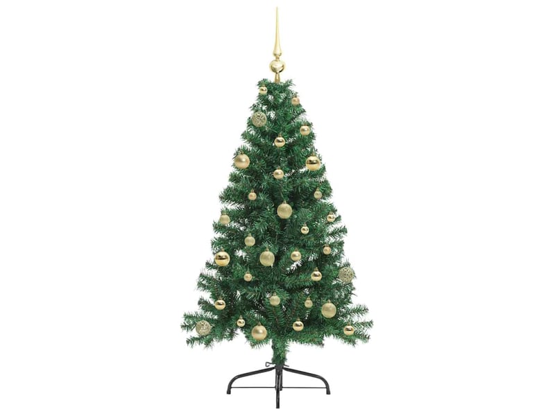 Sapin de noël - arbre de noël artificiel pré-éclairé vert 150 cm pvc - Conforama D