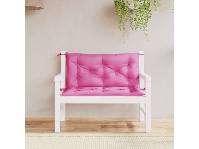  Lot de 2 coussins de banc de jardin, coussins d'assise rose 100x50x7 cm tissu cf58681  - Conforama C