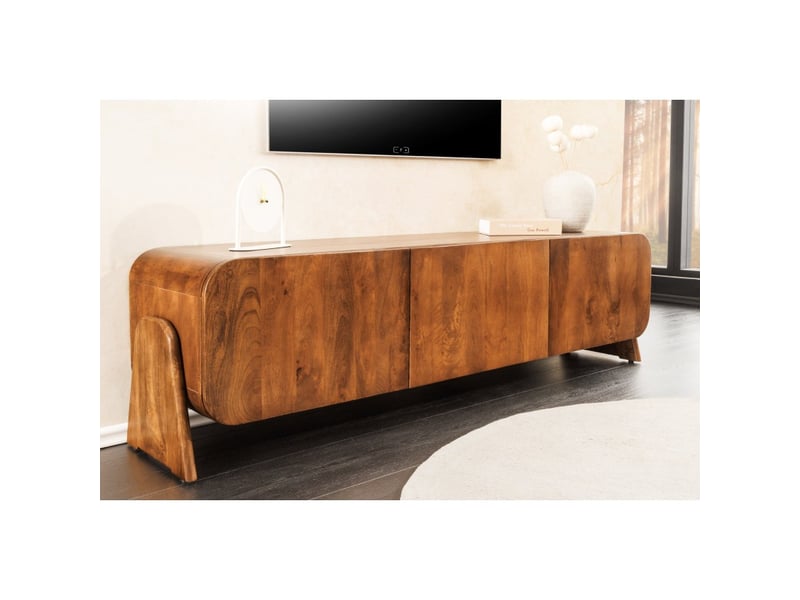  Meuble tv 160 cm bois massif marron – collection natura  - Conforama B