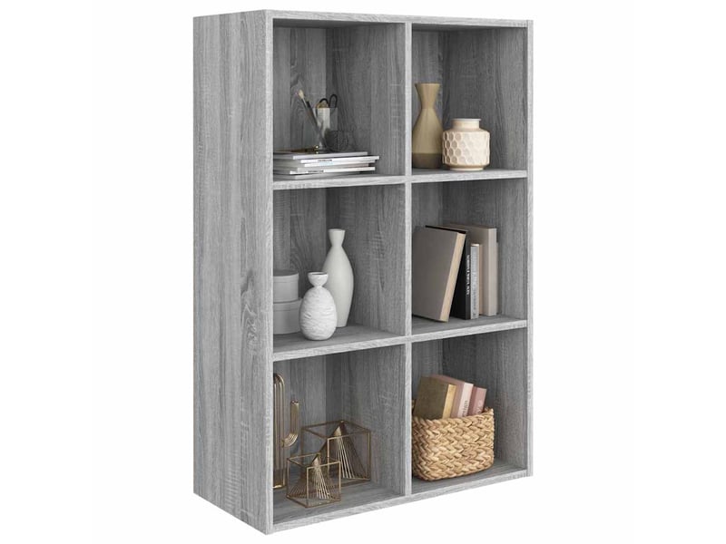 Bibliothèque, meuble de rangement salon sonoma gris 66x30x98 cm bois d'ingénierie  - Conforama C