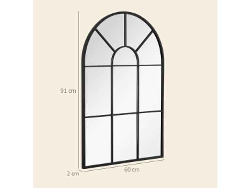  Miroir fenêtre 91x60 cm cadre en métal noir  - Conforama E