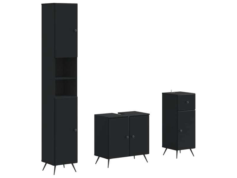 Ensemble de meuble de salle de bain 3 pièces breda noir cf63359 - Conforama A