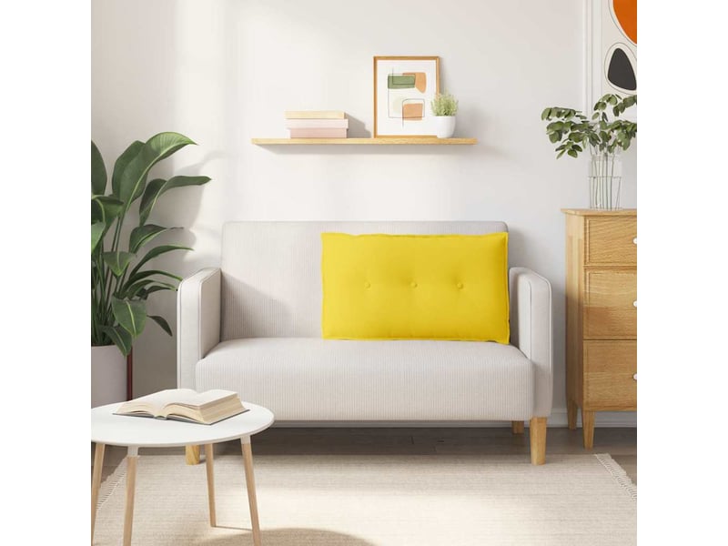 Coussin de dos, coussin de dossier jaune clair 80 x 19 x 50 cm tissu cf54791 - Conforama D