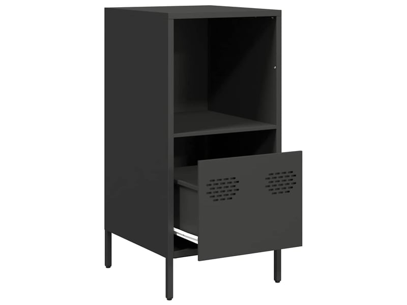  Buffet - bahut - meuble de rangement noir 35x39x73,5 cm acier laminé à froid  - Conforama E