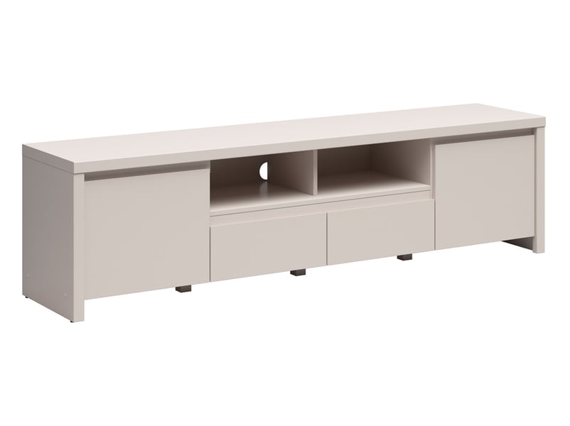  Meuble tv avec 2 portes et 2 tiroirs coloris cachemire - longueur 182 x profondeur 40 x hauteur 49 cm  - Conforama D