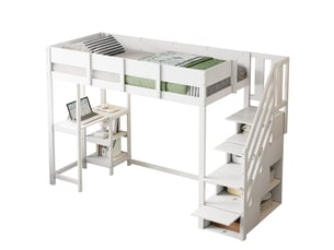 Lit superposé 90x200 cm <strong>MODFU</strong> <strong></strong> coloris blanc
