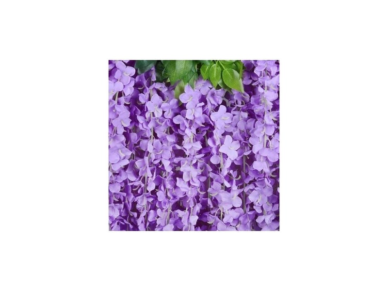  Lot de 12 artificielle fleurs, faux wisteria vigne soie fleur suspendue guirlande pour la maison jardin partie de mariage décor simulation fleur, 115cm (violet)  - Conforama D