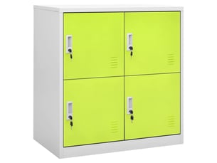 Armoire à casier, rangement de bureau gris clair et vert 90x45x92,5 cm acier shl4002