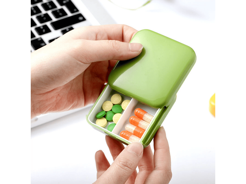  Lot de 2, petite boîte à pilules avec 2 compartiments, boîte à pilules portable, boîte à pilules de poche, distributeur  - Conforama D