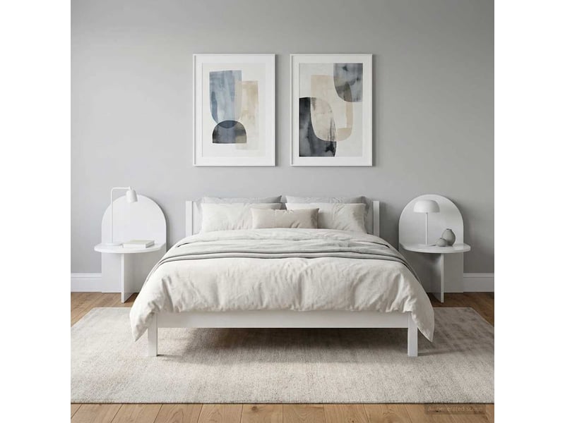  Table de chevet 2 pièces blanc brillant 48 x 49 x 65 cm  - Conforama B