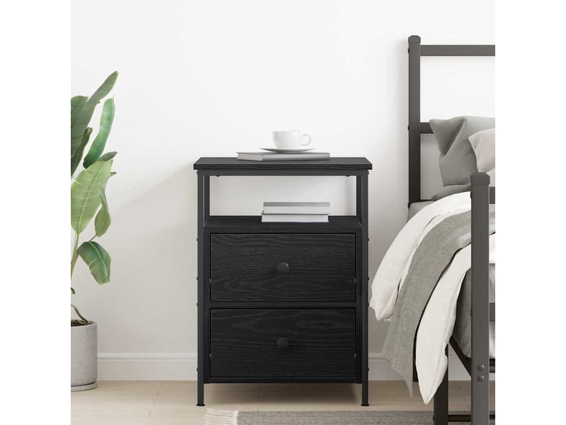  Table de chevet - cabinet de chevet - table de nuit chêne noir 34 x 35,5 x 50 cm  - Conforama C