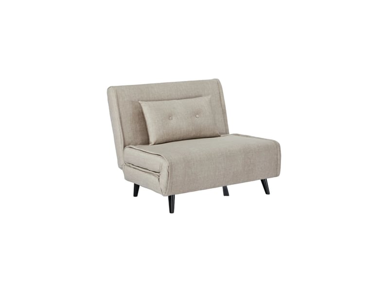  Fauteuil convertible presto 1 place - velours beige - couchage 100x190cm  - Conforama A