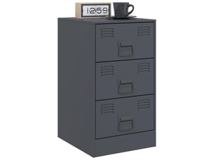 Lot de 2 tables de chevet - cabinet de chevet - table de nuit anthracite 34,5x39x62 cm acier