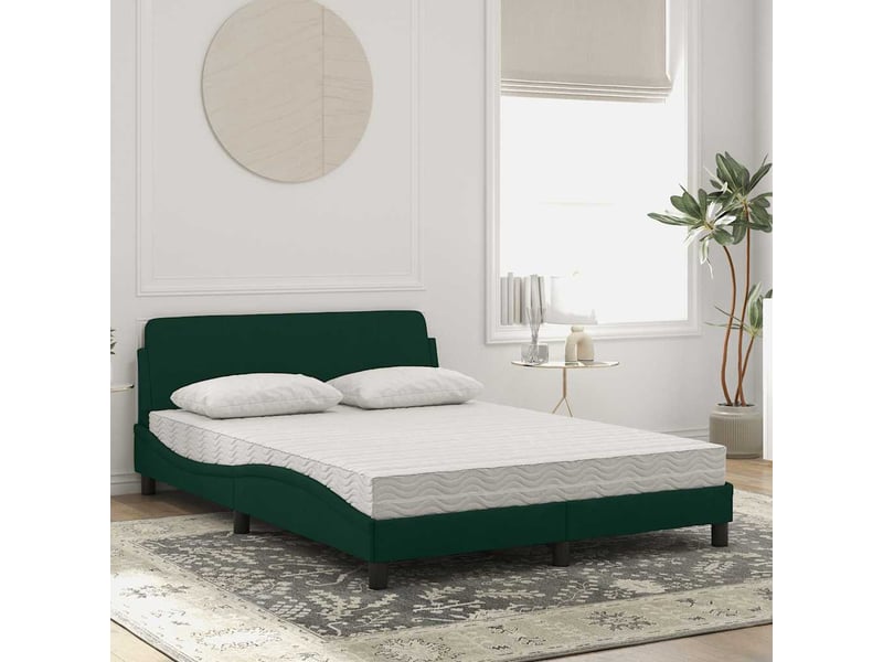  Lit avec matelas dover vert foncé 120x200 cm velours  - Conforama C