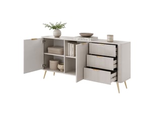 Buffet 2 porte(s) 3 tiroir(s) DMORA Halilala - 163 cm coloris beige