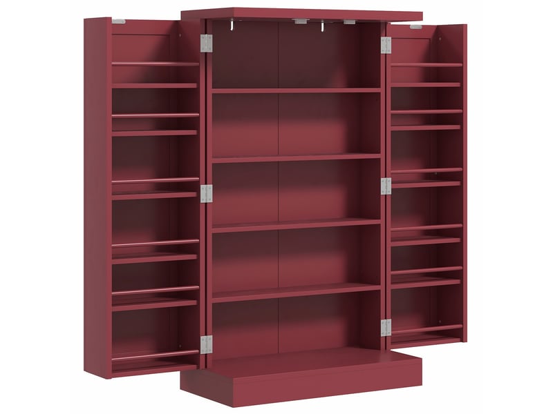  Armoire meuble de cuisine garde-manger 2 portes avec 5 étagères et 12 porte-épices - rouge - 60 x 30 x 104 cm  - Conforama B