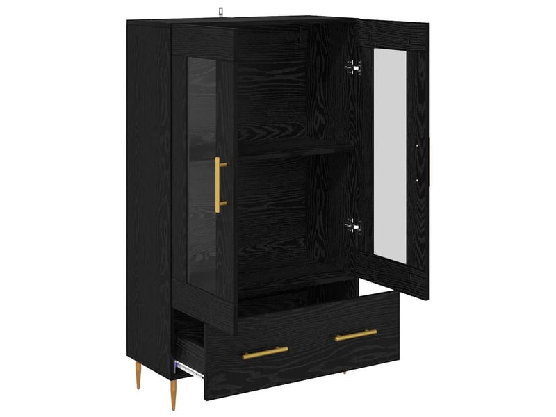  Buffet - haut armoire avec tiroir chêne noir 69,5 x 31 x 115 cm  - Conforama E